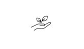 Grafik Hand mit Blatt