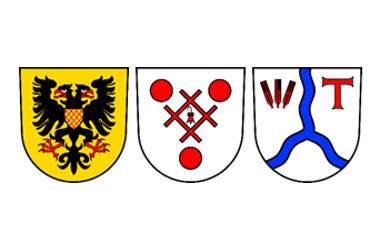 Drei Logos von Gemeinden